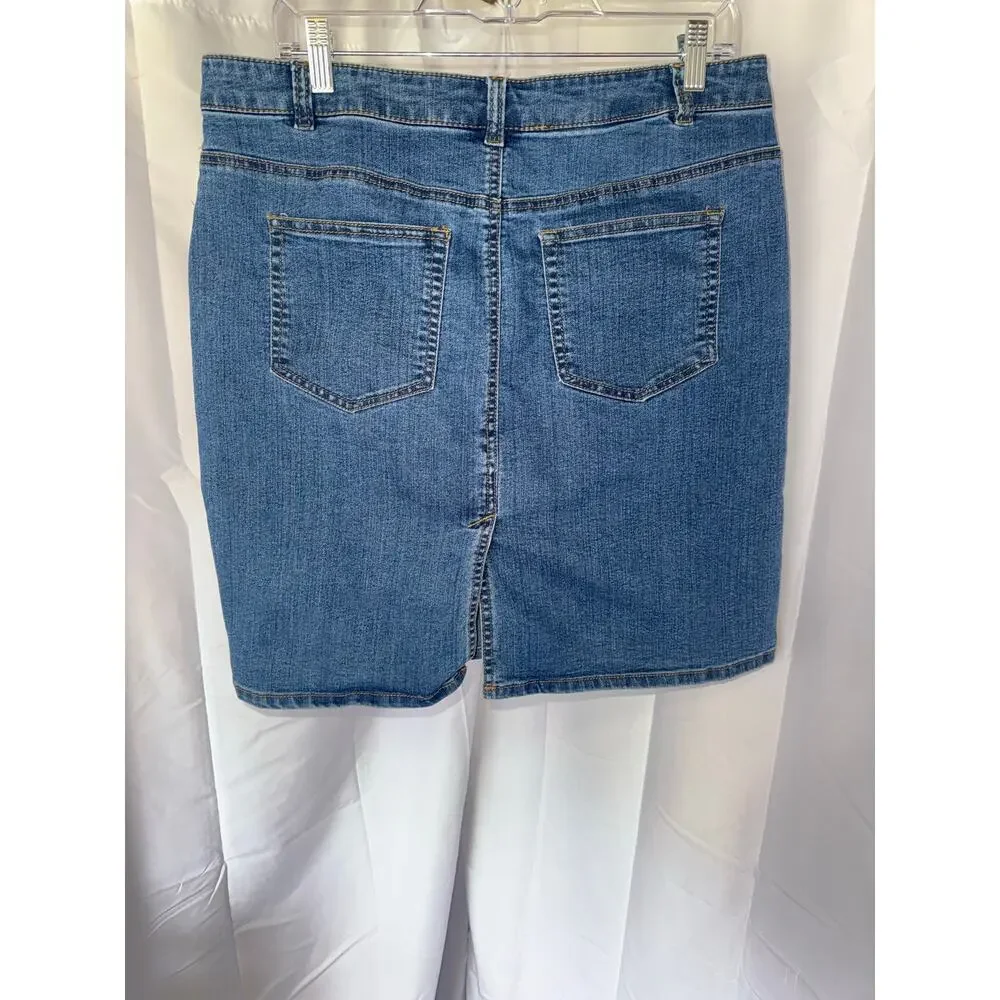 Jaclyn Smith Jean Skirt Size 12 Denim Women's Skirt - Picture 2 of 9